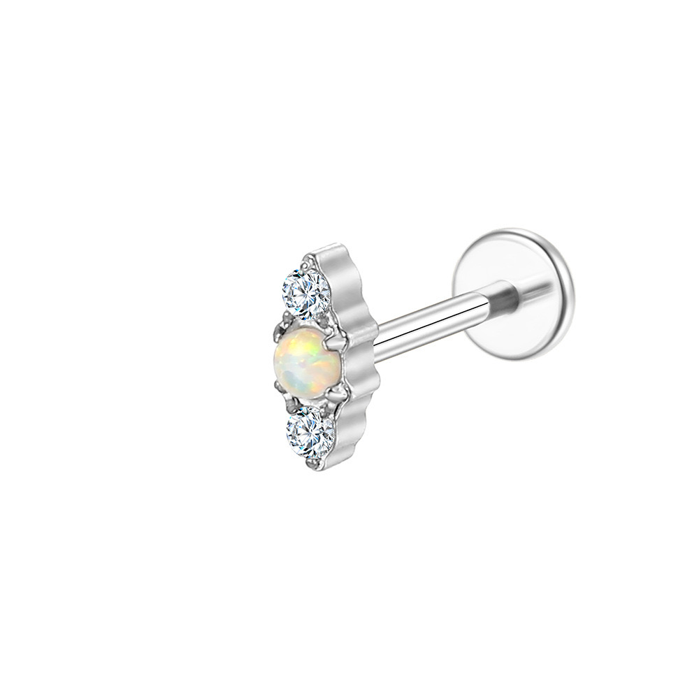 Titanium alloy F136 ear studs, helix ear studs, lip studs. Exquisitely carved and inlaid with cubic zirconias. Anti-allergic body piercing jewelry.