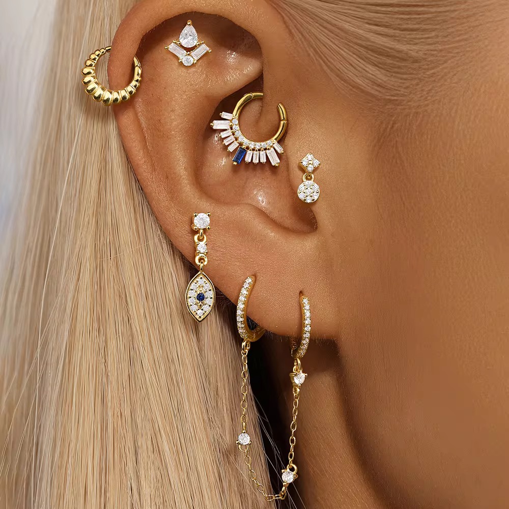F316(G23) Titanium Alloy Versatile Fashion Earrings Titanium Piercing Jewelry