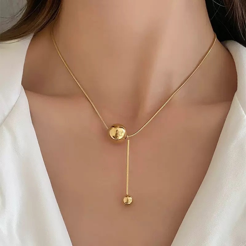 Stinless steel fashion necklace with pearl