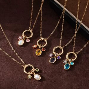 Customized Colorful 12 Birthstone Pendants DIY