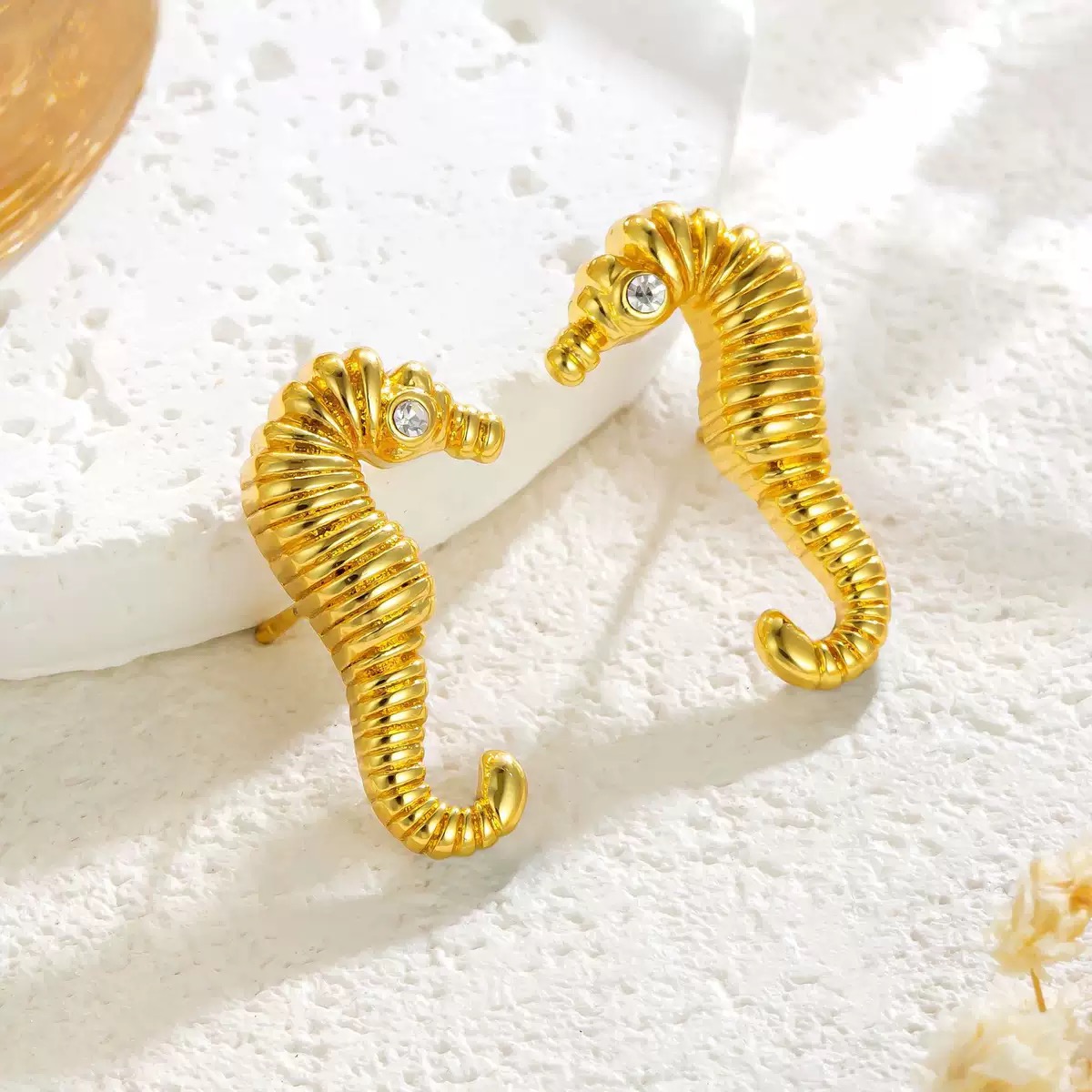 Seahorse-shaped Stainless Steel Earrings