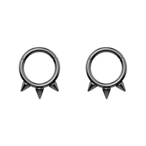 Personalized earrings and nose rings, 316L stainless steel closed rings, Korean-style sharp corner fashion piercing accessories