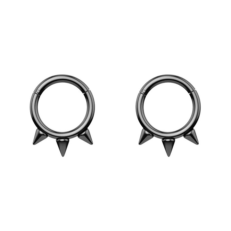 Personalized earrings and nose rings, 316L stainless steel closed rings, Korean-style sharp corner fashion piercing accessories