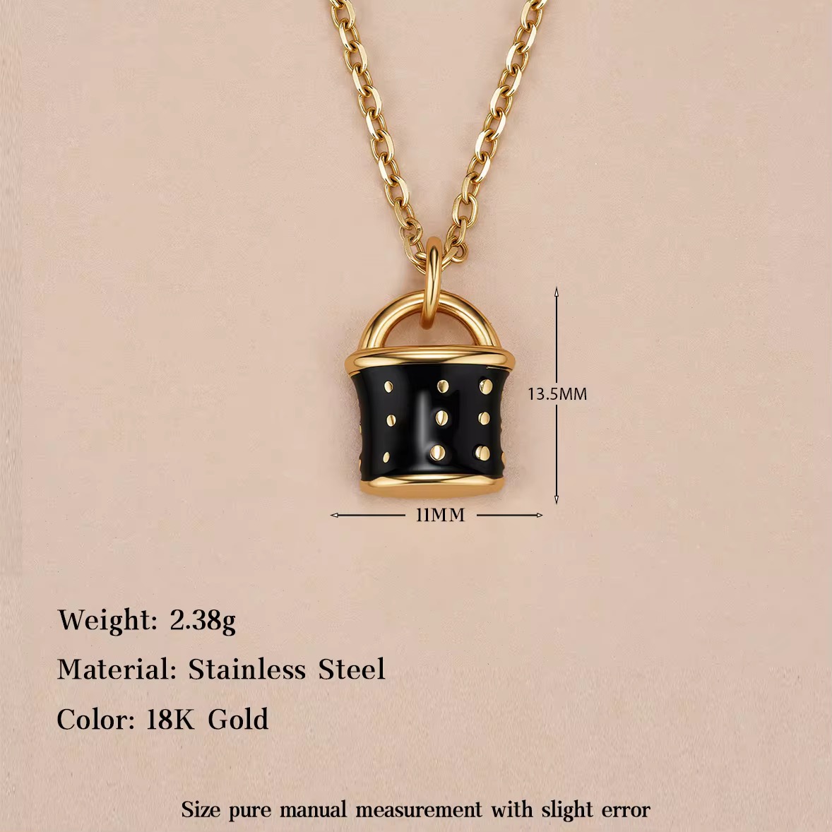 Enamel heart-shaped pendant, 18K gold-plated stainless steel pendant in the shapes of bear, alien and donut, DIY necklaces and accessories for both women and men.