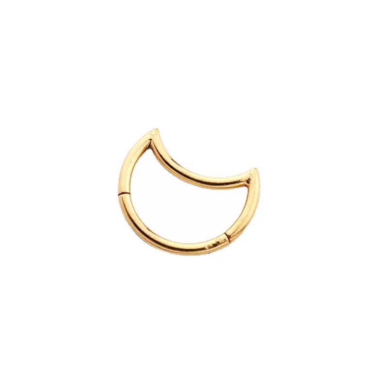 316L Stainless Steel Moon Nose Ring, Piercing Ornament,Nose Stud, Titanium Steel Wholesale Open Ring for Nasal Septum
