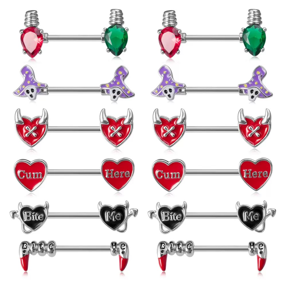 Custom enamel nipple rings