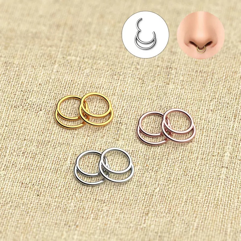 Simple stainless steel 316L earrings, nose rings, and nipple rings. Ear ornaments, ear clasps, and ear hoops suitable for both men and women. Closed rings, piercing accessories.