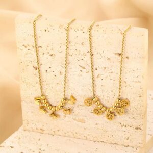 Three-dimensional butterfly Tree of Life pendant necklace