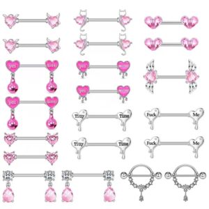 Pink series stainless steel nipple rings