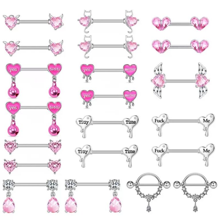 Pink series stainless steel nipple rings