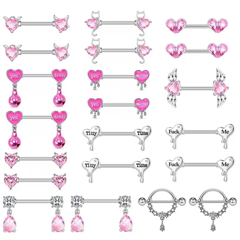 Pink series stainless steel nipple rings
