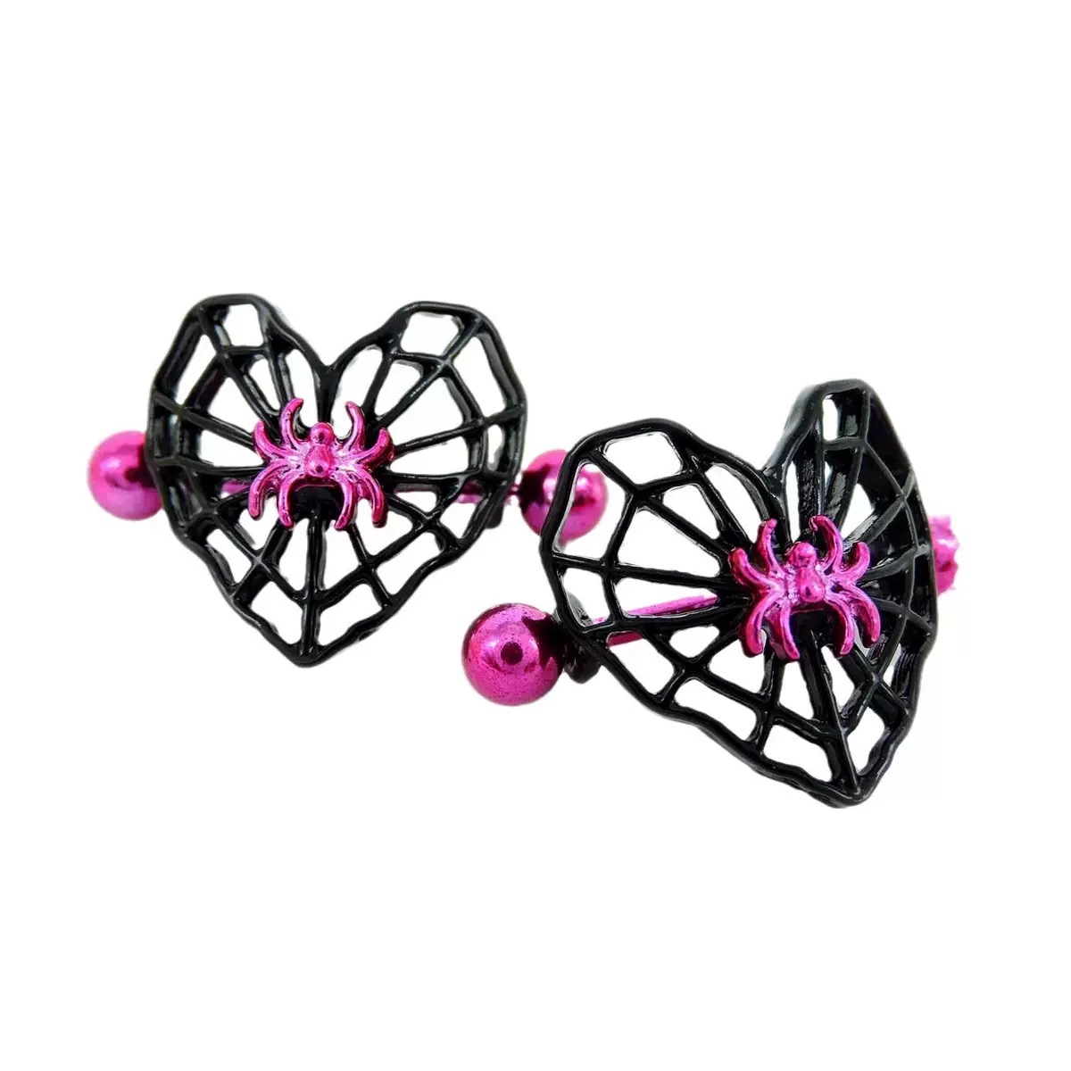 Black series nipple rings, hip-hop punk skull nipple rings, cross set, piercing accessories
