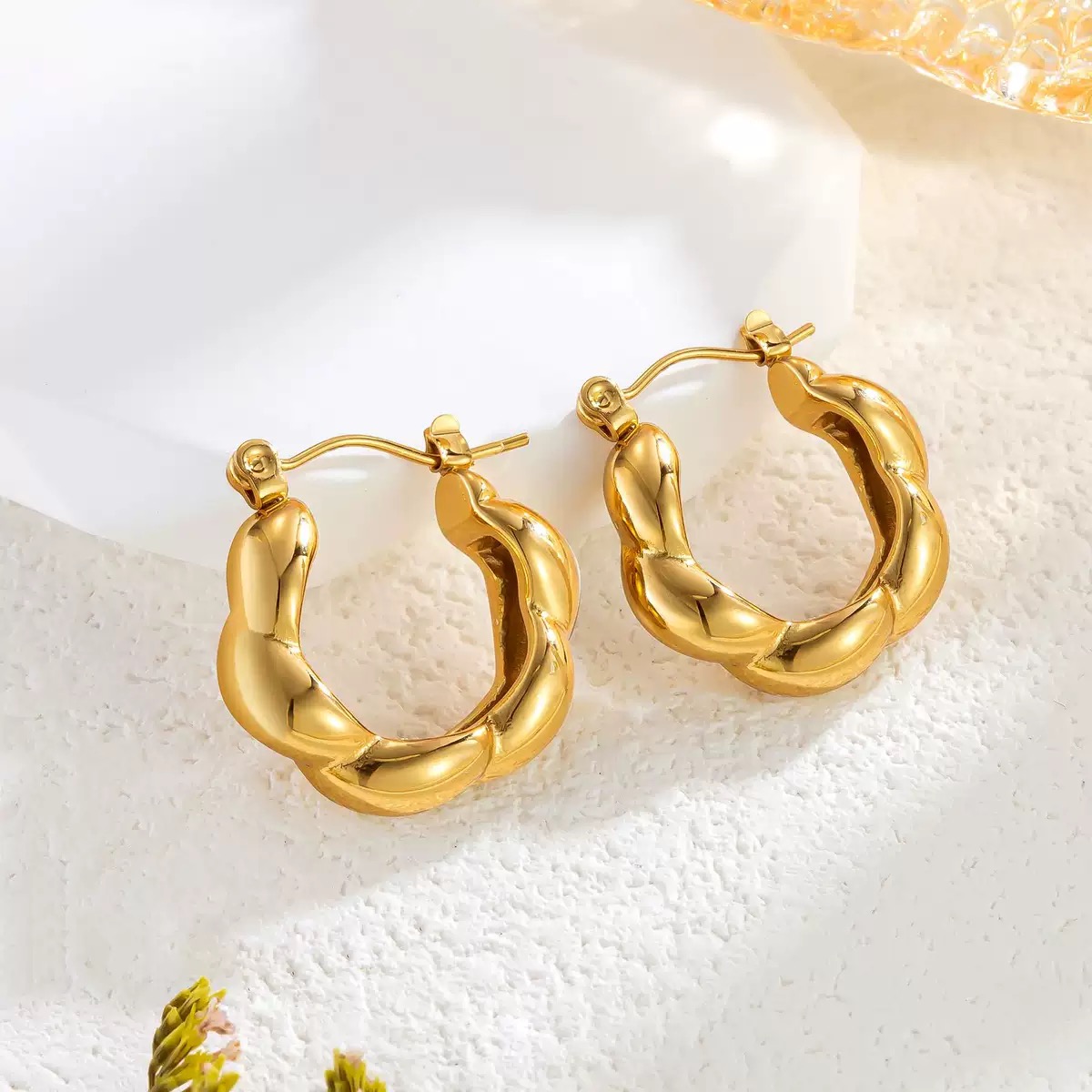 Twisted Rope - wrapped Ring - shaped Metal - style Earrings