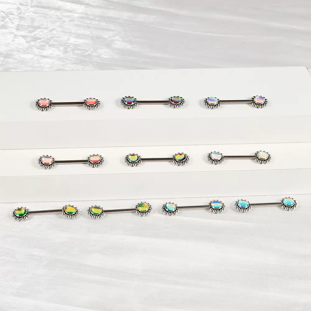 stainless steel zirconium nippple rings nipple stud piercing