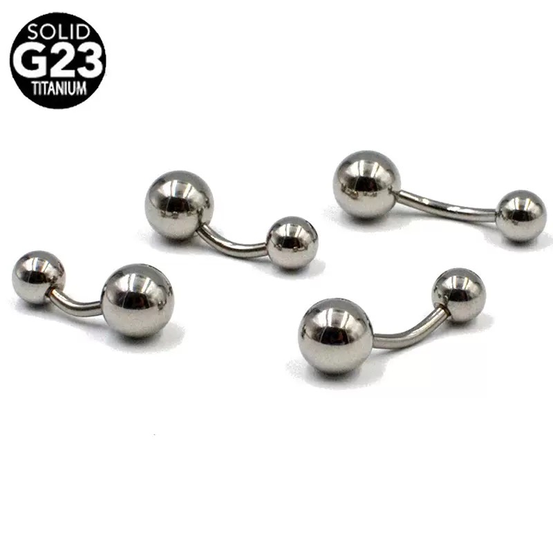 G23 titanium alloy externally threaded belly button ring, a body piercing jewelry. The internally threaded basic style.