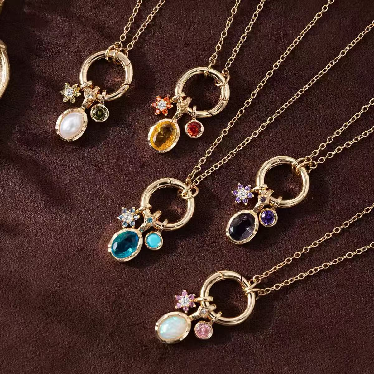 Customized Colorful 12 Birthstone Pendants DIY