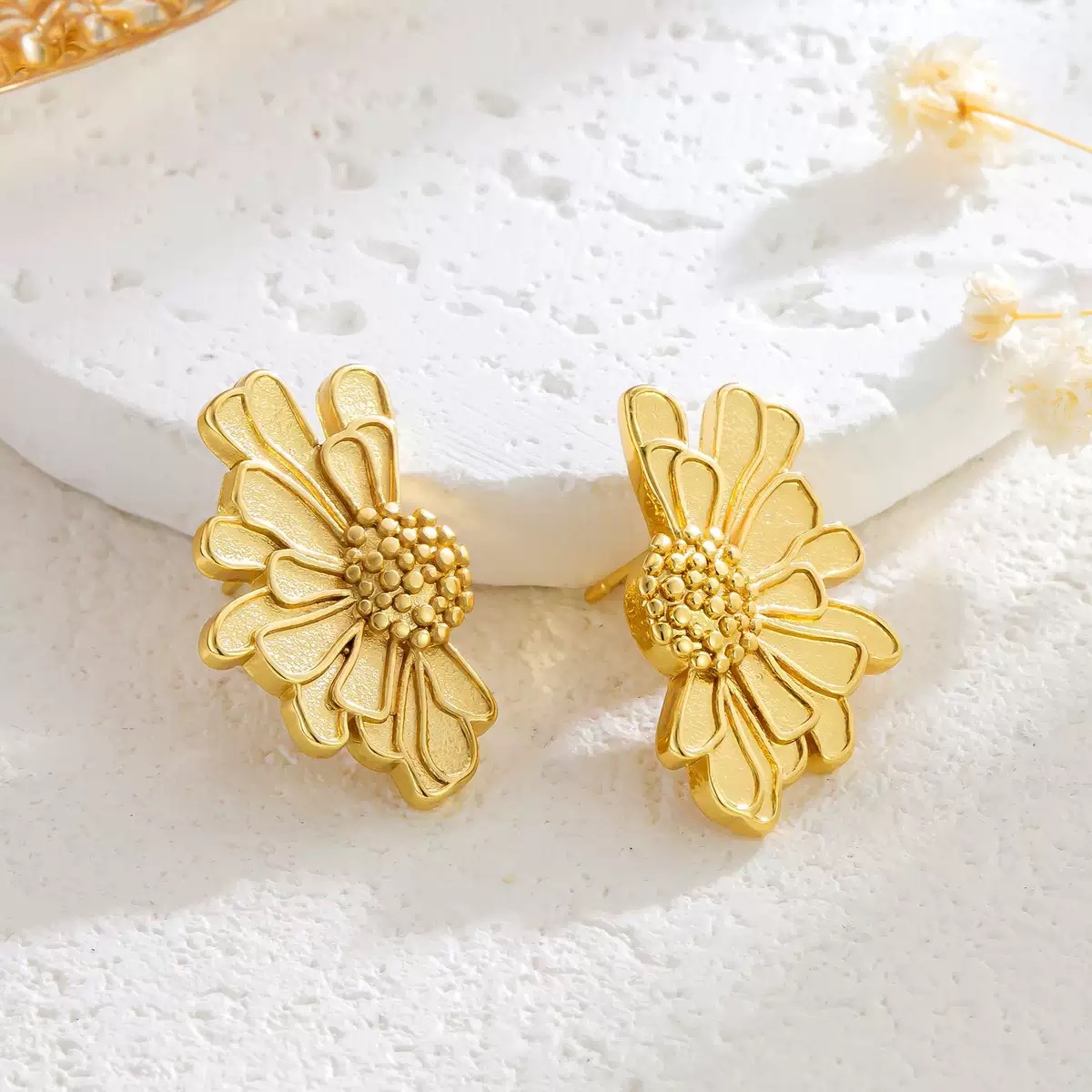 Stainless Steel Flower - shaped Stud Earring